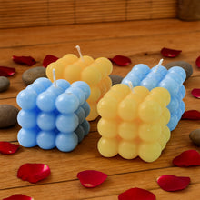 Colorful Cube Shaped Wax Candles (4 Pc)