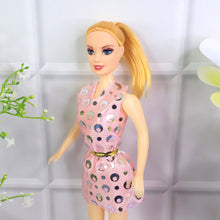 Premium Fashion Doll with Polka-Dotted Dress and Stylish Belt (1 Pc)