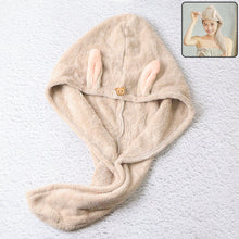 Cute Animal Ear Hooded Hair Drying Towel Wrap (1 Pc)