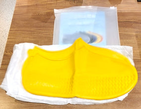 Yellow Non-Slip Silicone Rain Reusable Anti skid Waterproof Fordable Boot Shoe Cover (1 Pair )